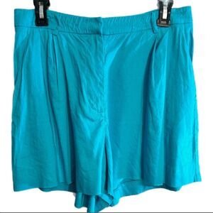 Antonio Melani Linen Blend High Rise Shorts Turquoise Size 8
